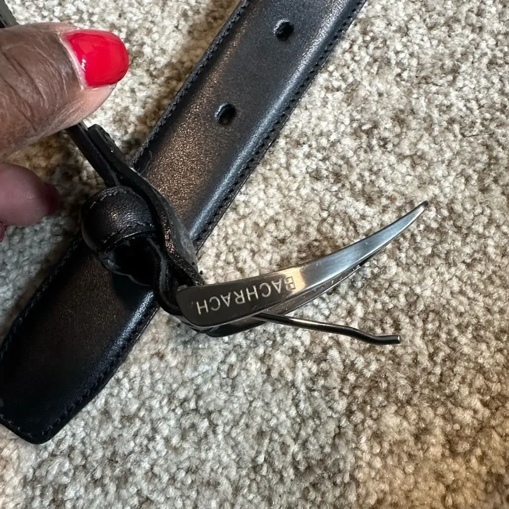 Bachrach Black Leather Men’s Belt 36